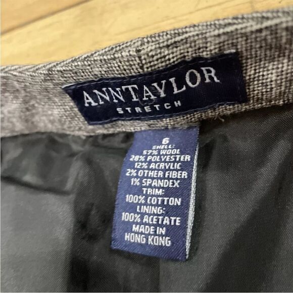 ANN TAYLOR Stretch Gray Wool Tweed Dress Pants Womens 6 Pro Office Career VTG 6 - Picture 3 of 16